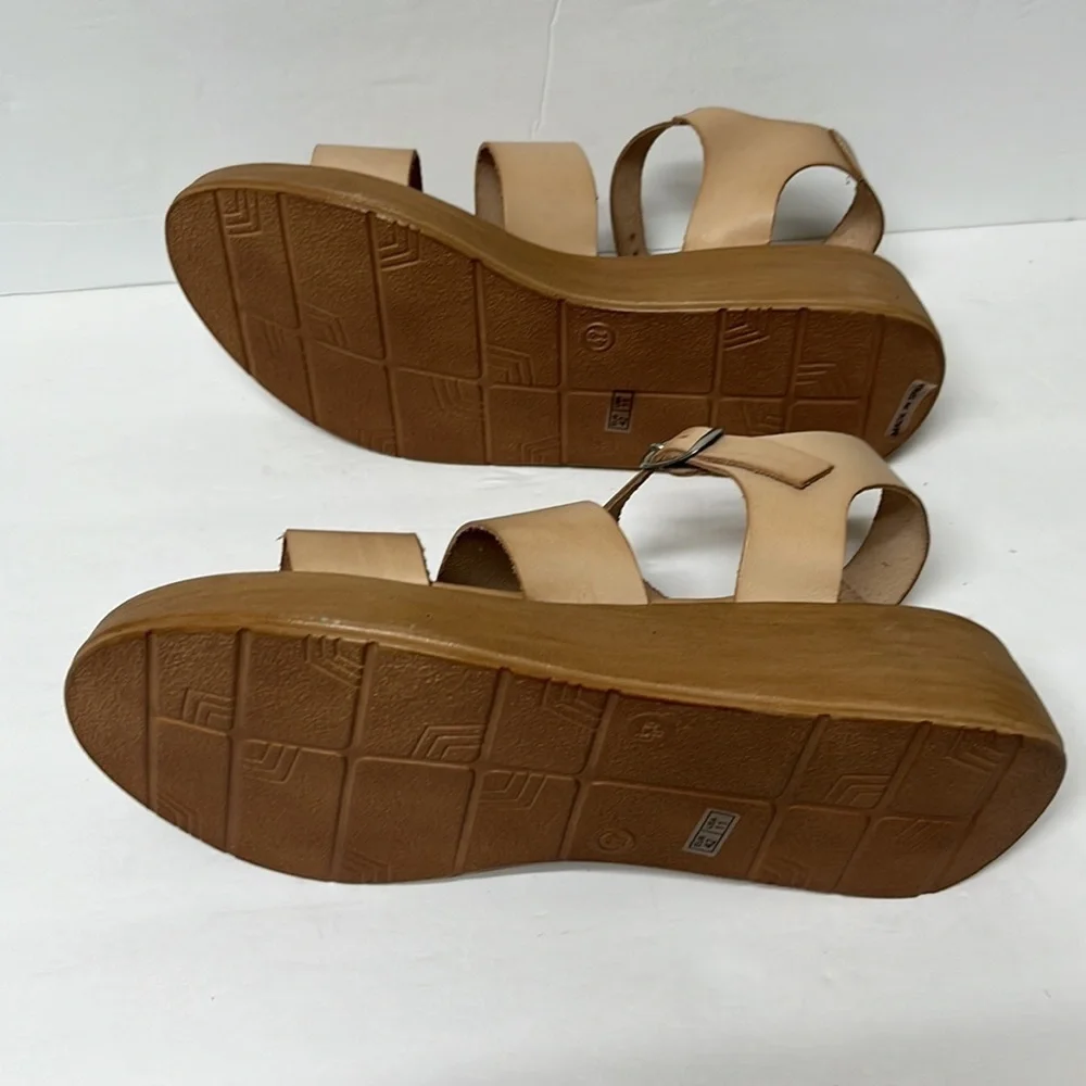 MUSSE & Cloud Men's Platform Wedge Ankle Strap Sandal. Size 11
